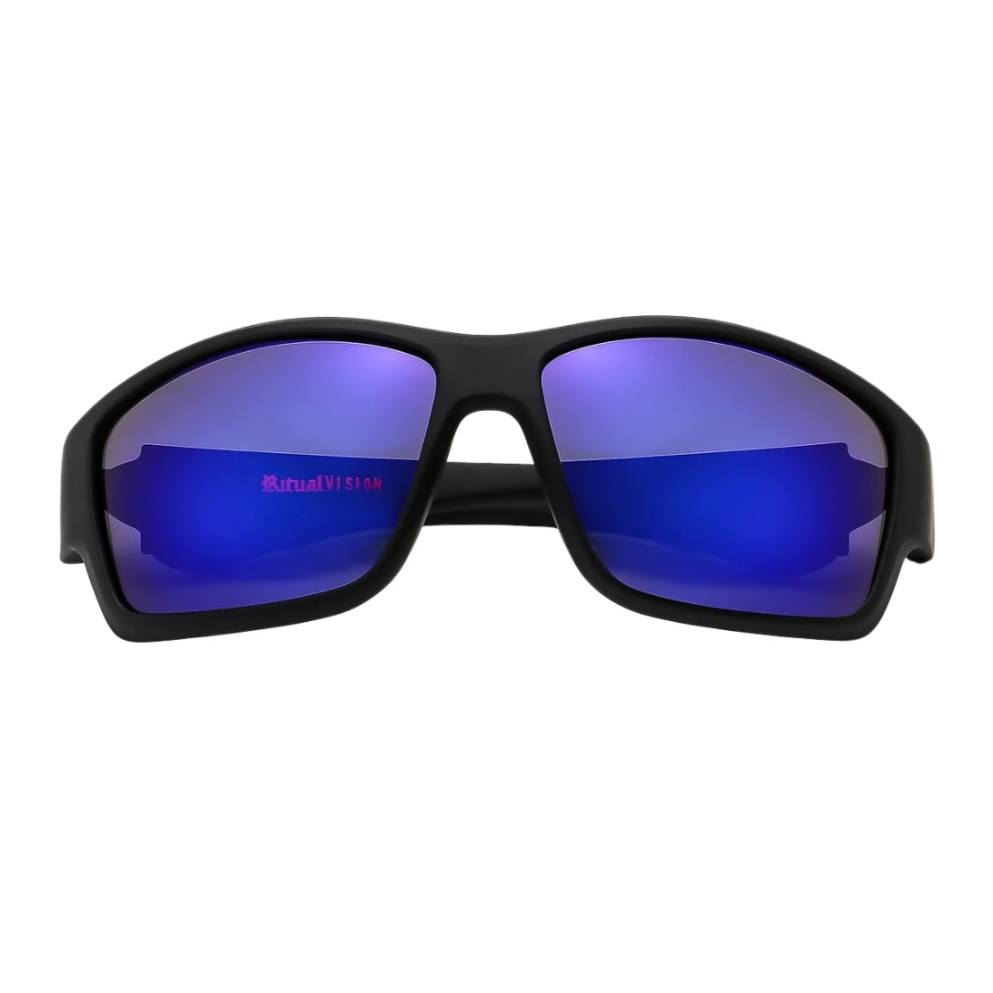 Ritual Vision The Decline Polarised Sunglasses - Matte Black/Blue Reflective Polarised - Wrap Around Sunglasses by Ritual Vision