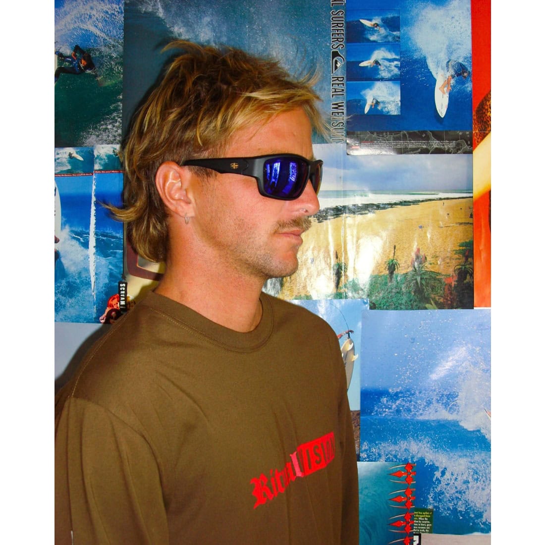 Ritual Vision The Decline Polarised Sunglasses - Matte Black/Blue Reflective Polarised - Wrap Around Sunglasses by Ritual Vision