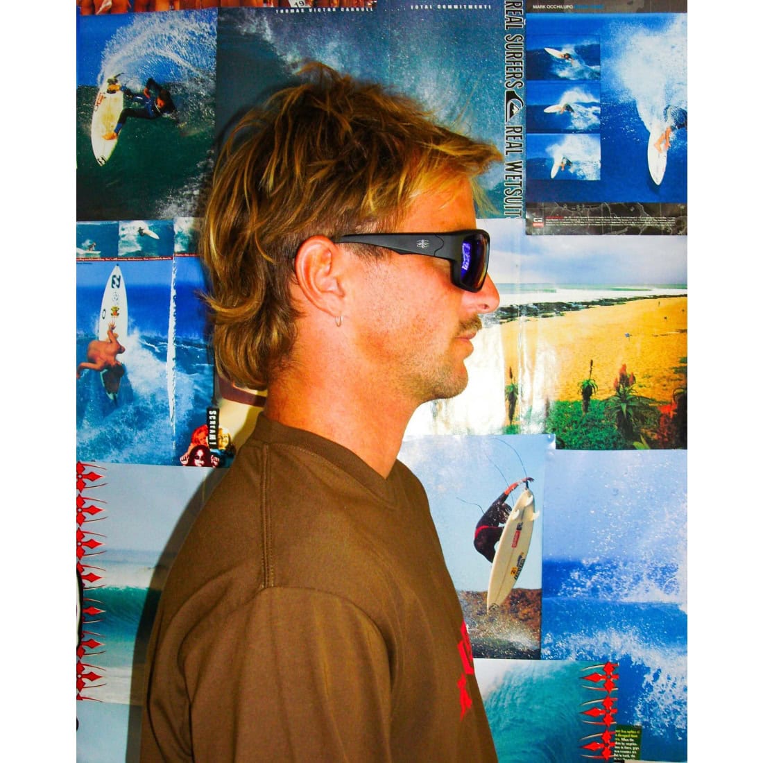 Ritual Vision The Decline Polarised Sunglasses - Matte Black/Blue Reflective Polarised - Wrap Around Sunglasses by Ritual Vision