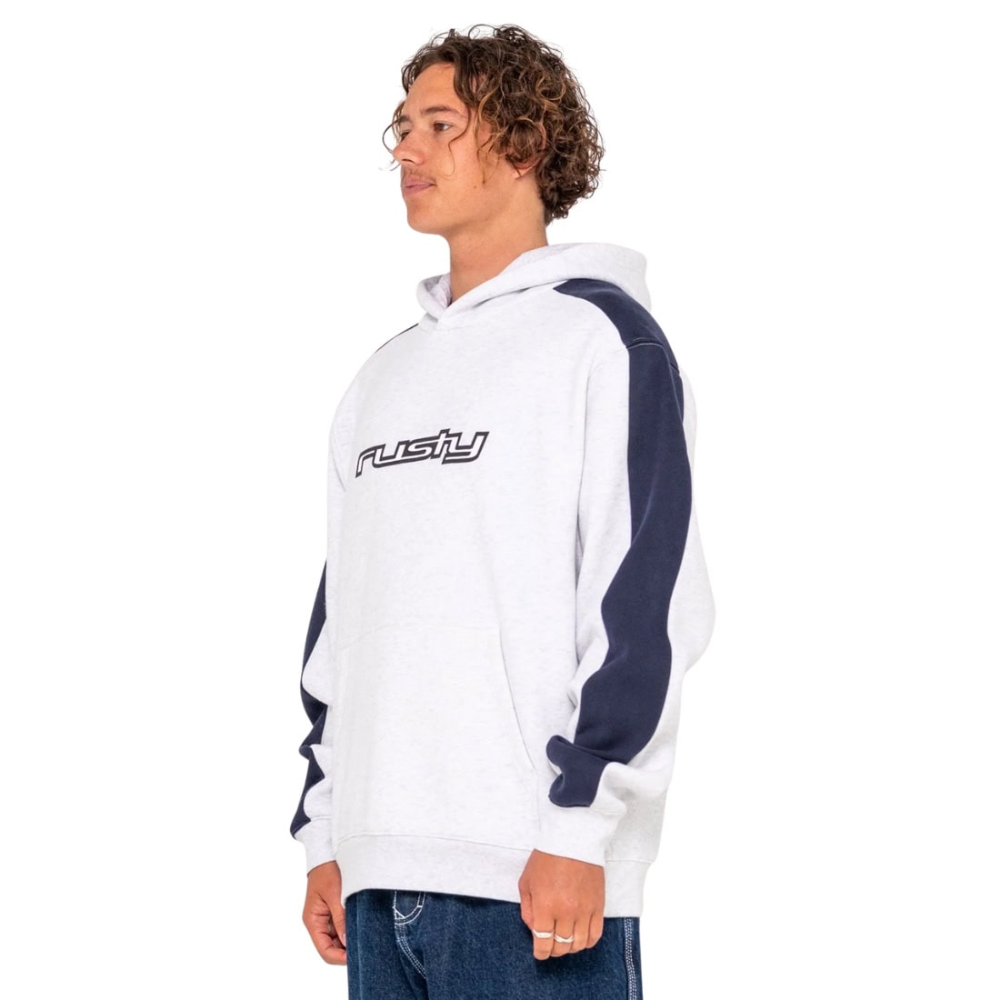 Rusty 2K Sing Hooded Fleece - Ecru Marle - Mens Pullover Hoodie by Rusty