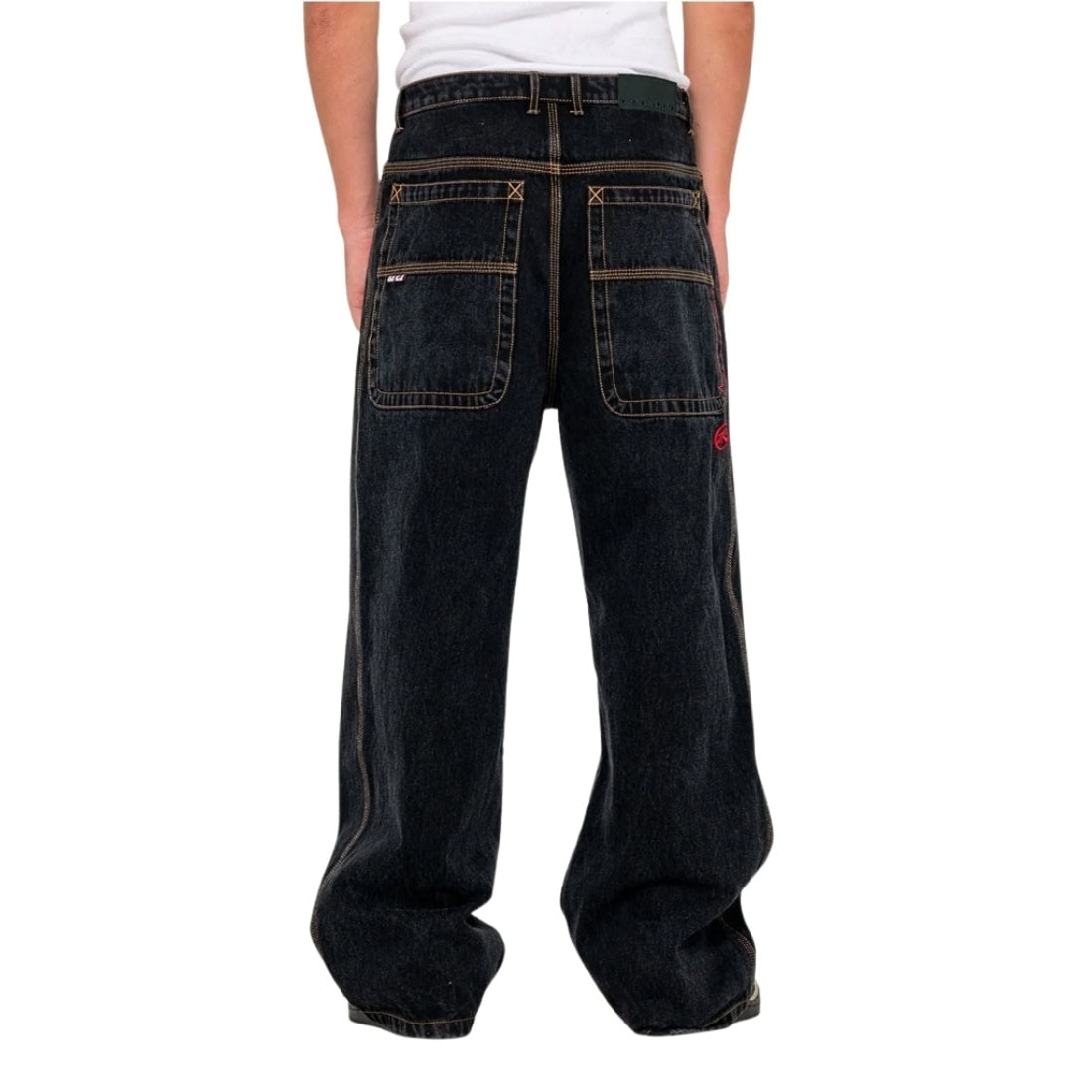 Rusty Big Foot Baggy Jean - Black Out - Mens Relaxed/Loose Denim Jeans by Rusty