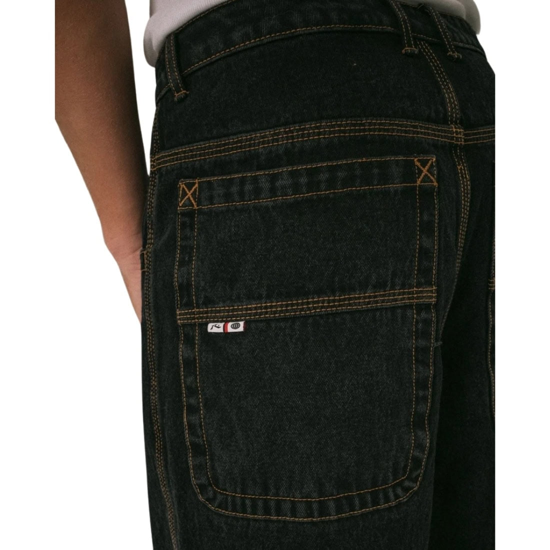 Rusty Big Foot Baggy Jean - Black Out - Mens Relaxed/Loose Denim Jeans by Rusty