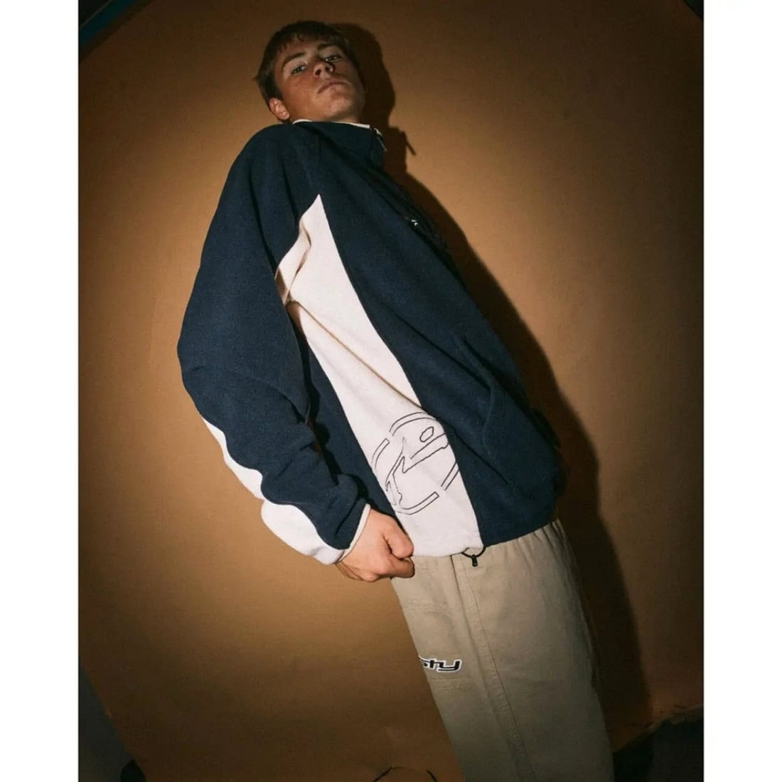 Rusty Blizzard Quarter Zip Polar Fleece - Navy Blue - Mens Pullover Hoodie by Rusty