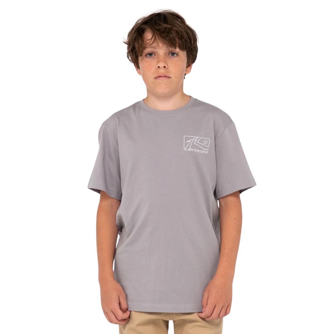 Rusty Boys Boxed Out T-Shirt - Frost Grey - Boys Surf Brand T-Shirt by Rusty