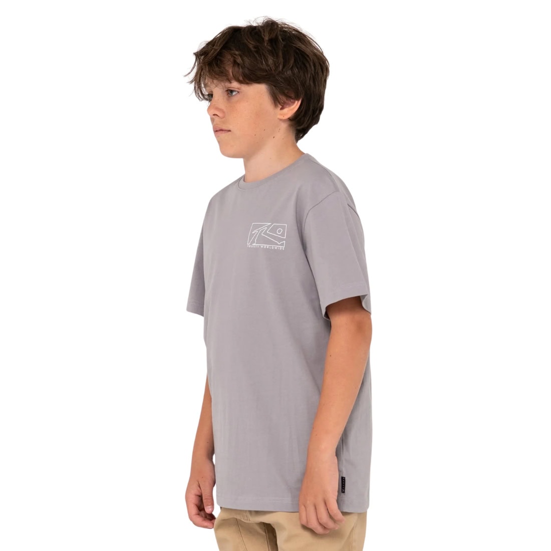 Rusty Boys Boxed Out T-Shirt - Frost Grey - Boys Surf Brand T-Shirt by Rusty