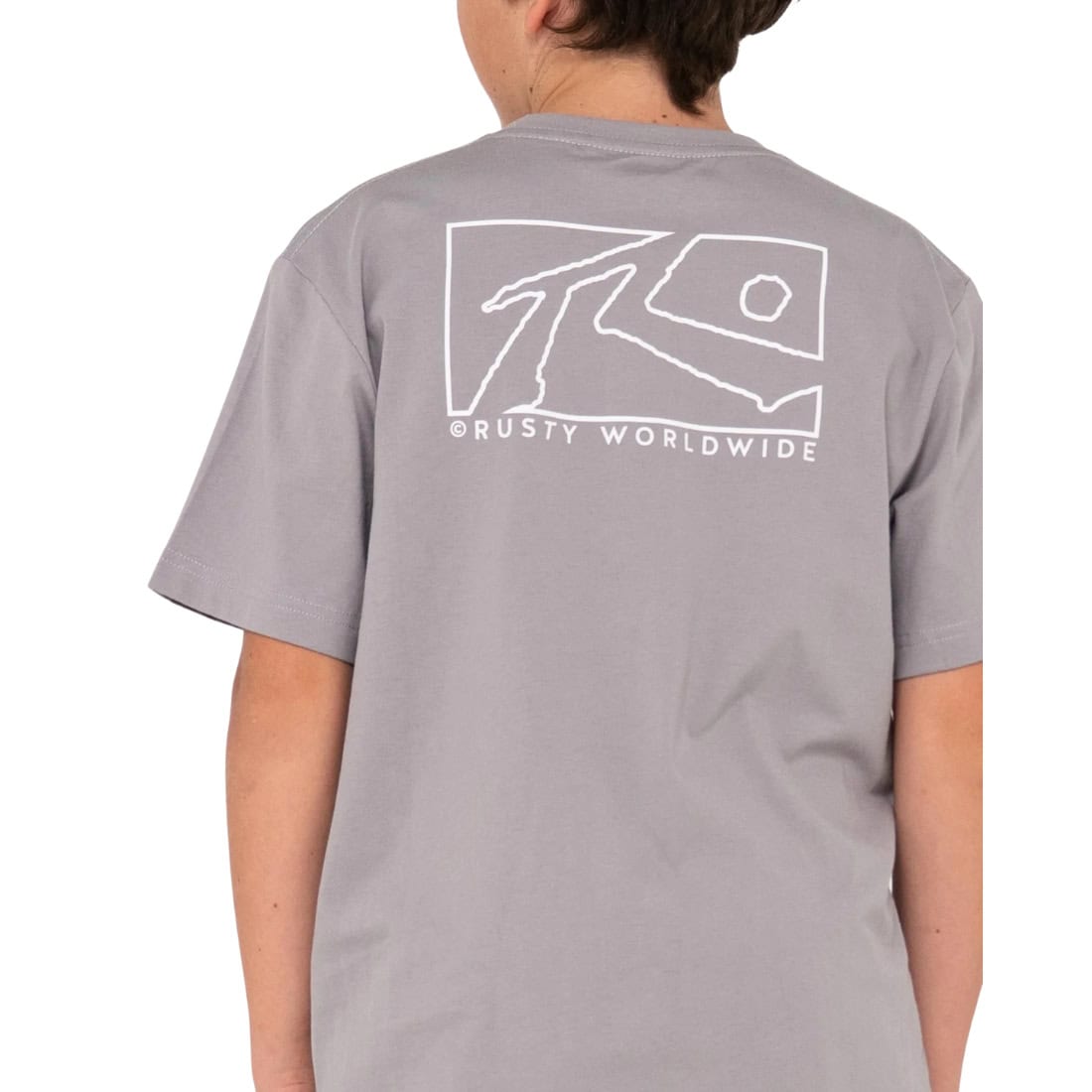 Rusty Boys Boxed Out T-Shirt - Frost Grey - Boys Surf Brand T-Shirt by Rusty