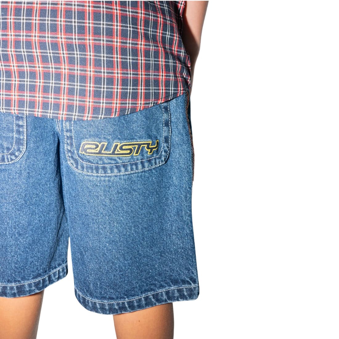 Rusty Boys Flip Daddy Jort Jean Shorts - Deep Sea Blue/Red Gold - Boys Denim Shorts by Rusty