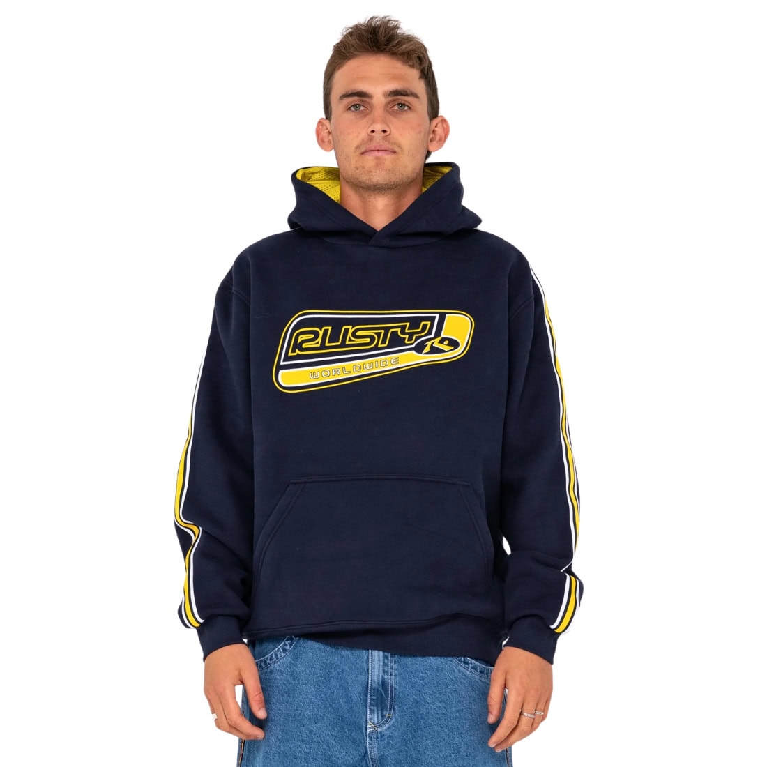 Rusty Boys Roadhouse Taped Hooded Fleece - Navy - Boys Pullover Hoodie by Rusty