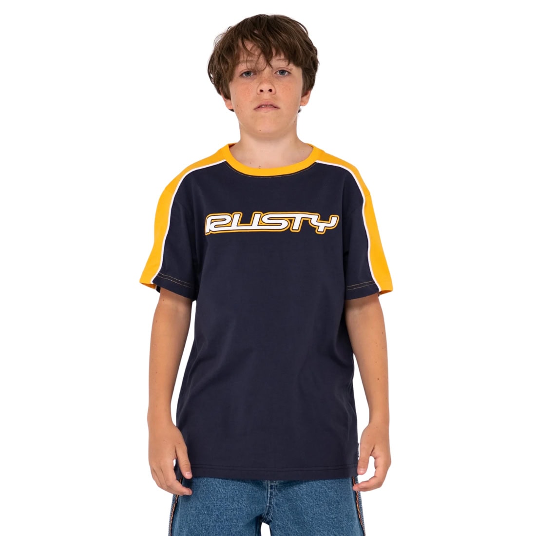 Rusty Boys Straight Shooter T-Shirt - Navy Blue - Boys Surf Brand T-Shirt by Rusty