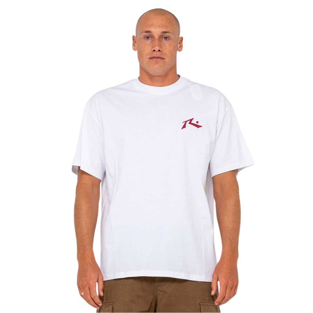 Rusty Competition T-Shirt - White/Red - Mens Surf Brand T-Shirt by Rusty
