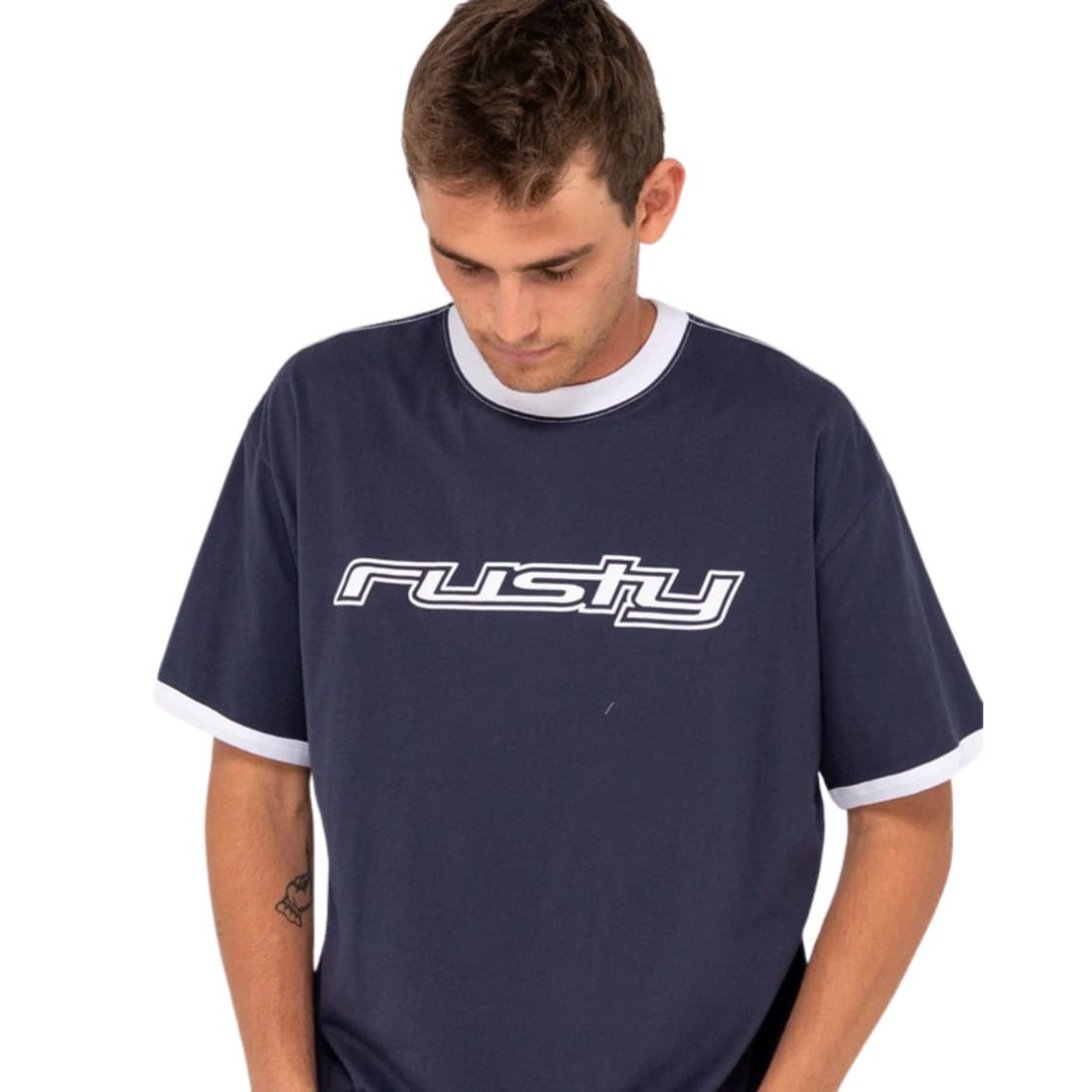 Rusty Dead Ringer T-Shirt - Navy Blue - Mens Graphic T-Shirt by Rusty