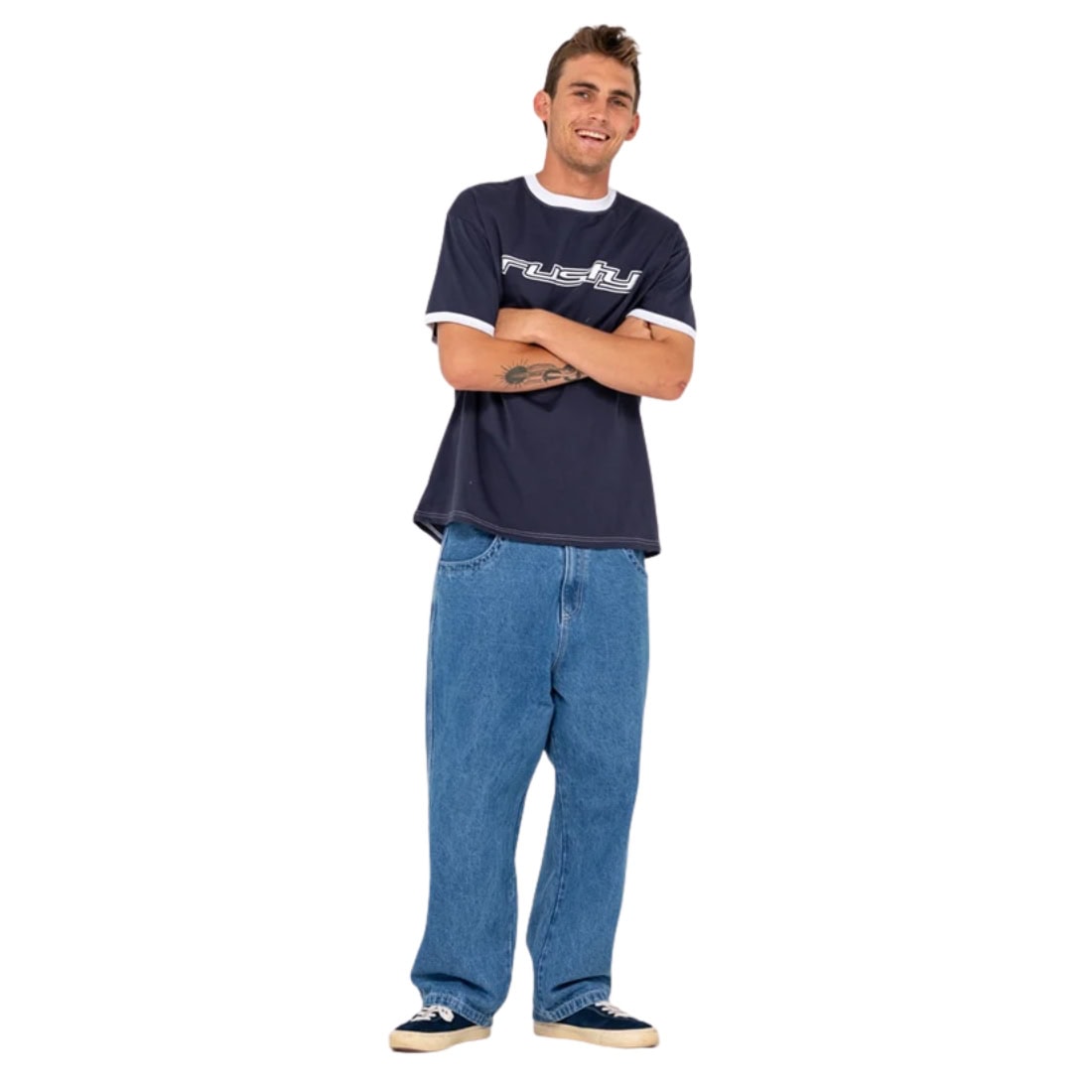 Rusty Dead Ringer T-Shirt - Navy Blue - Mens Graphic T-Shirt by Rusty