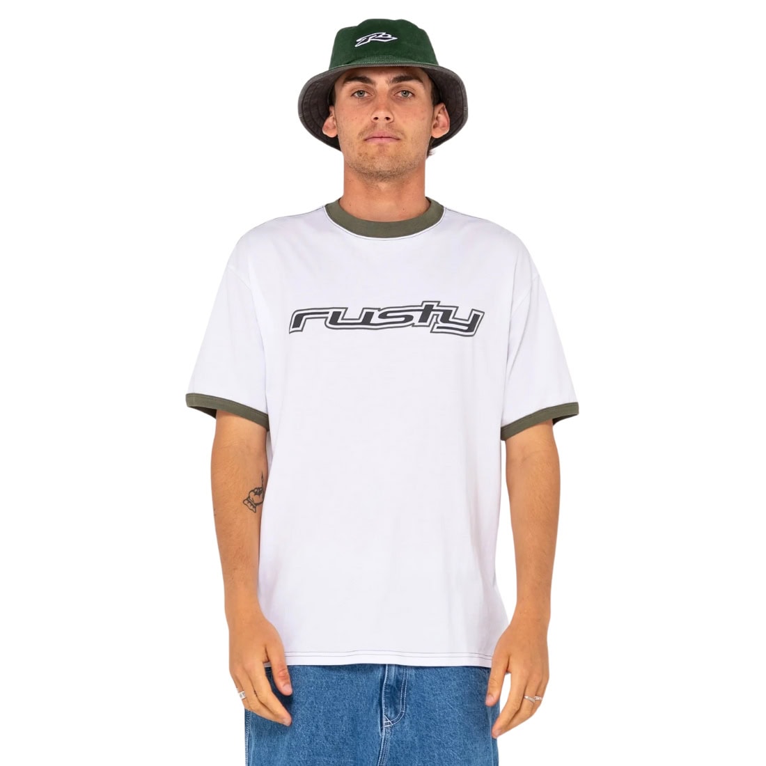 Rusty Dead Ringer T-Shirt - White - Mens Surf Brand T-Shirt by Rusty