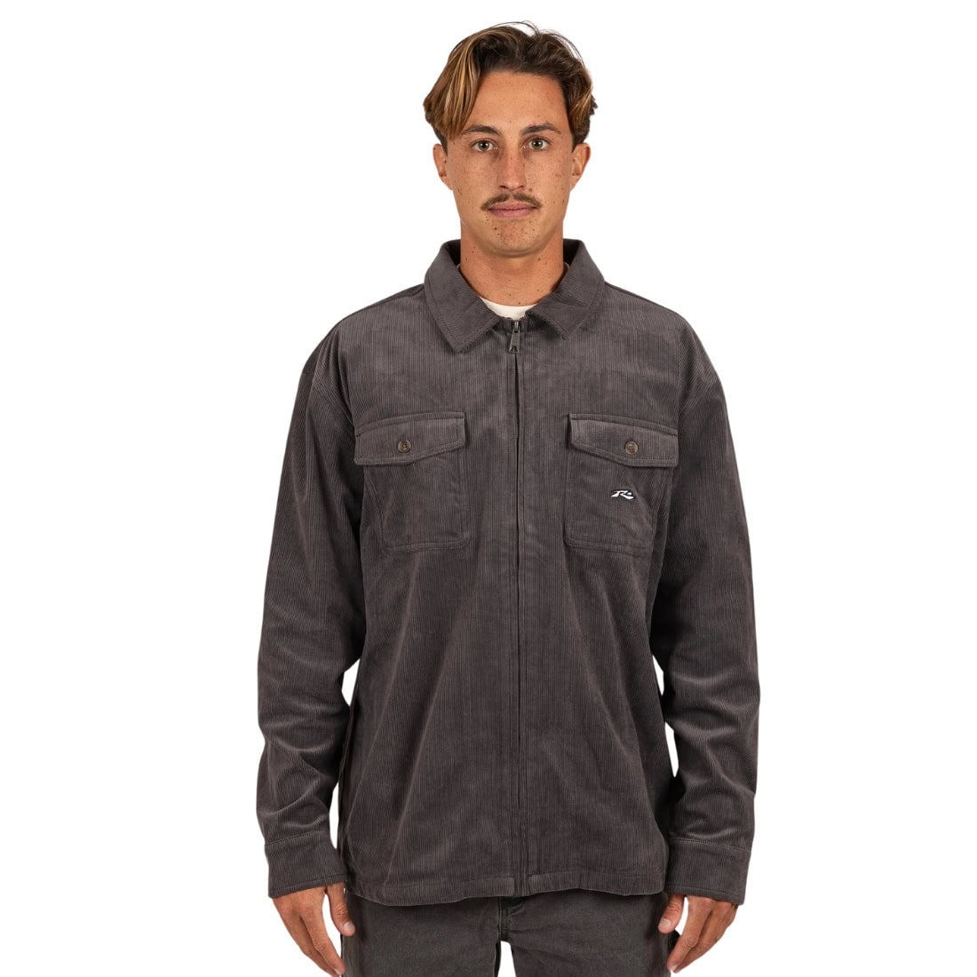 Rusty Explorer Corduroy Jacket - Charcoal - Mens Casual Jacket by Rusty