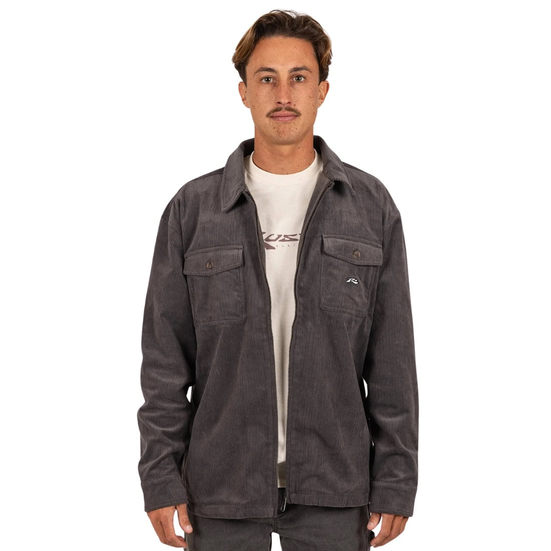 Rusty Explorer Corduroy Jacket - Charcoal - Mens Casual Jacket by Rusty