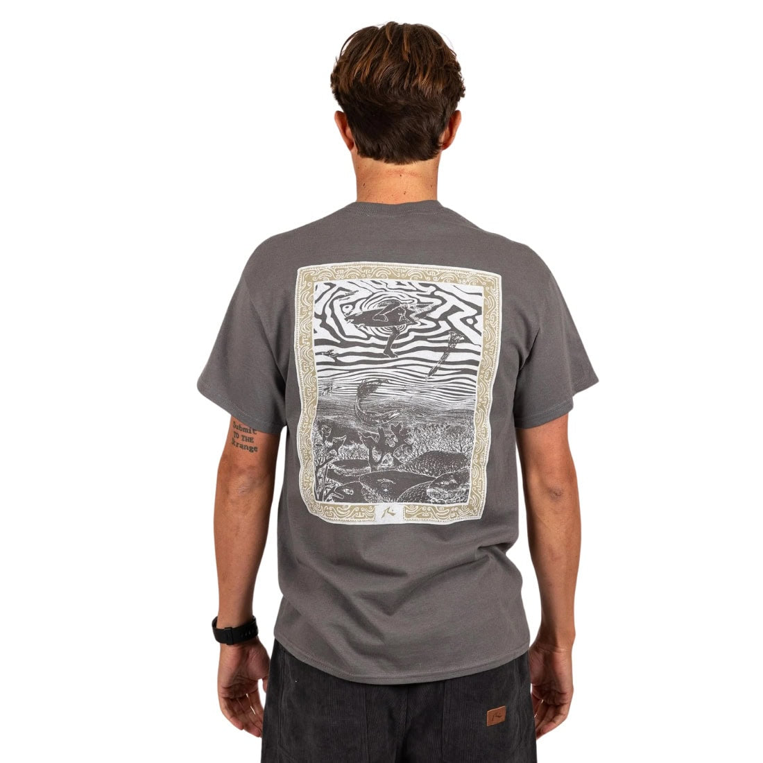 Rusty Fish Eye T-Shirt - Charcoal - Mens Surf Brand T-Shirt by Rusty