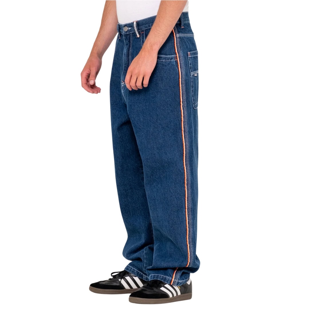 Rusty Flip Daddy 2.0 Jean - Deep Sea Blue/Orange - Mens Relaxed/Loose Denim Jeans by Rusty