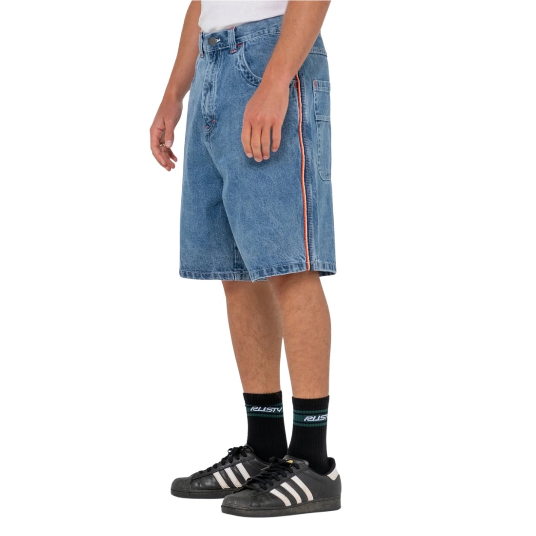 Rusty Flip Daddy 2.0 Jort - Middy Blue - Mens Denim Shorts by Rusty