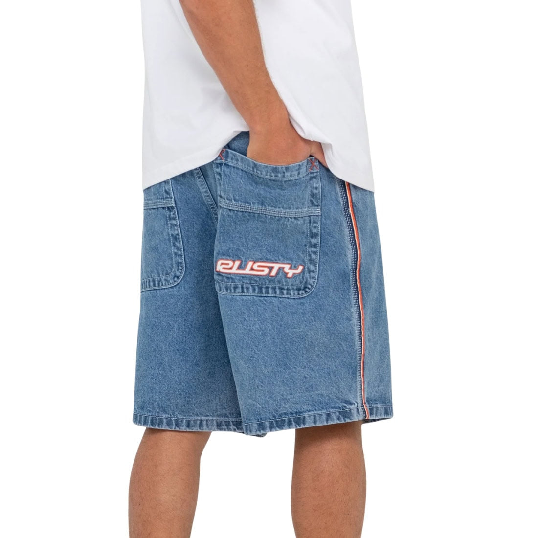 Rusty Flip Daddy 2.0 Jort - Middy Blue - Mens Denim Shorts by Rusty