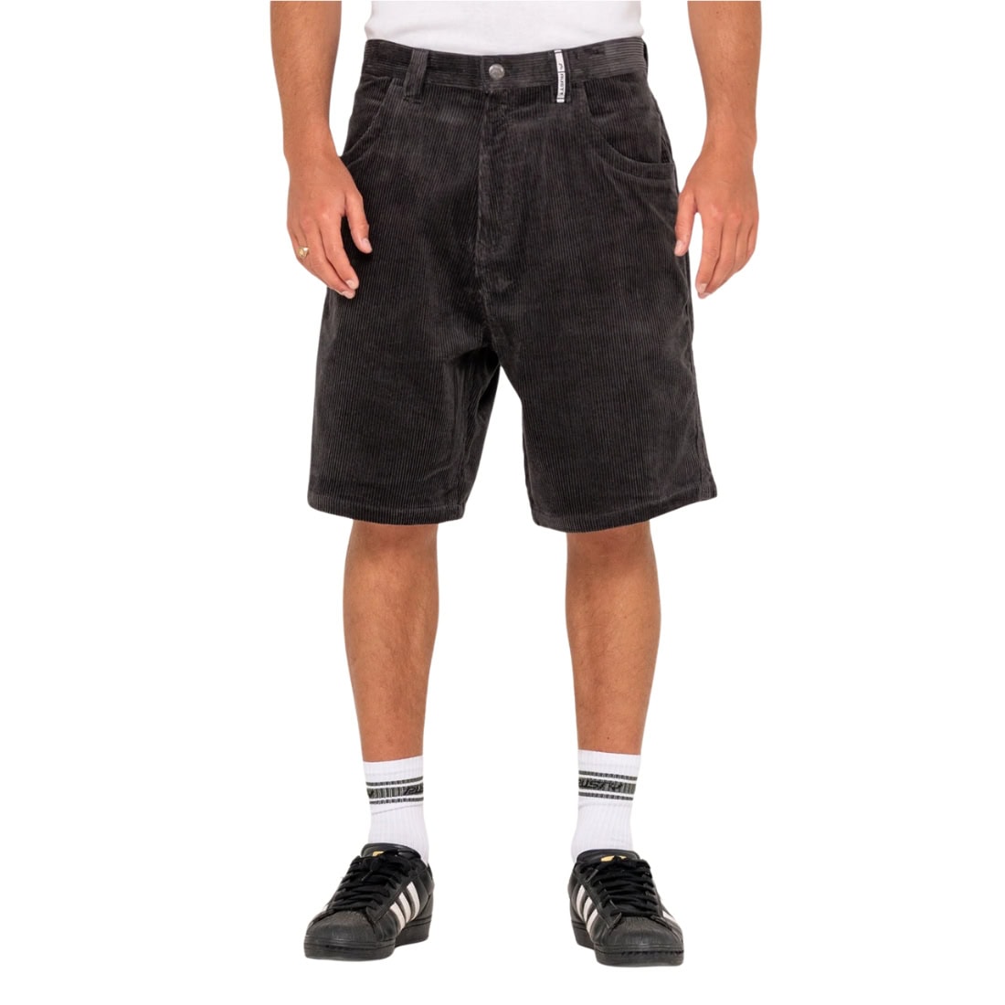 Rusty Flip Daddy Cord Short - Coal - Mens Walk Shorts by Rusty