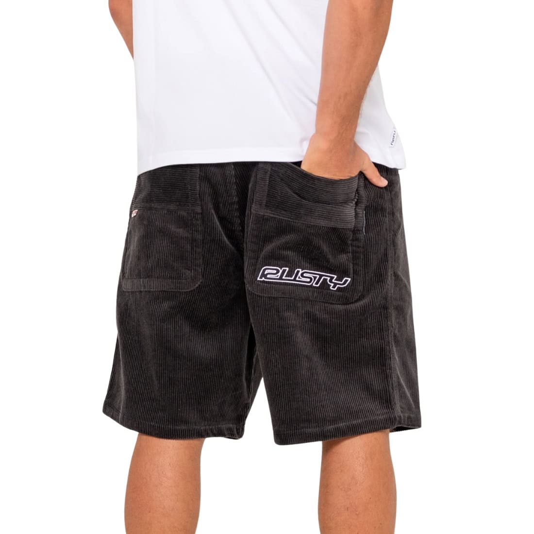 Rusty Flip Daddy Cord Short - Coal - Mens Walk Shorts by Rusty