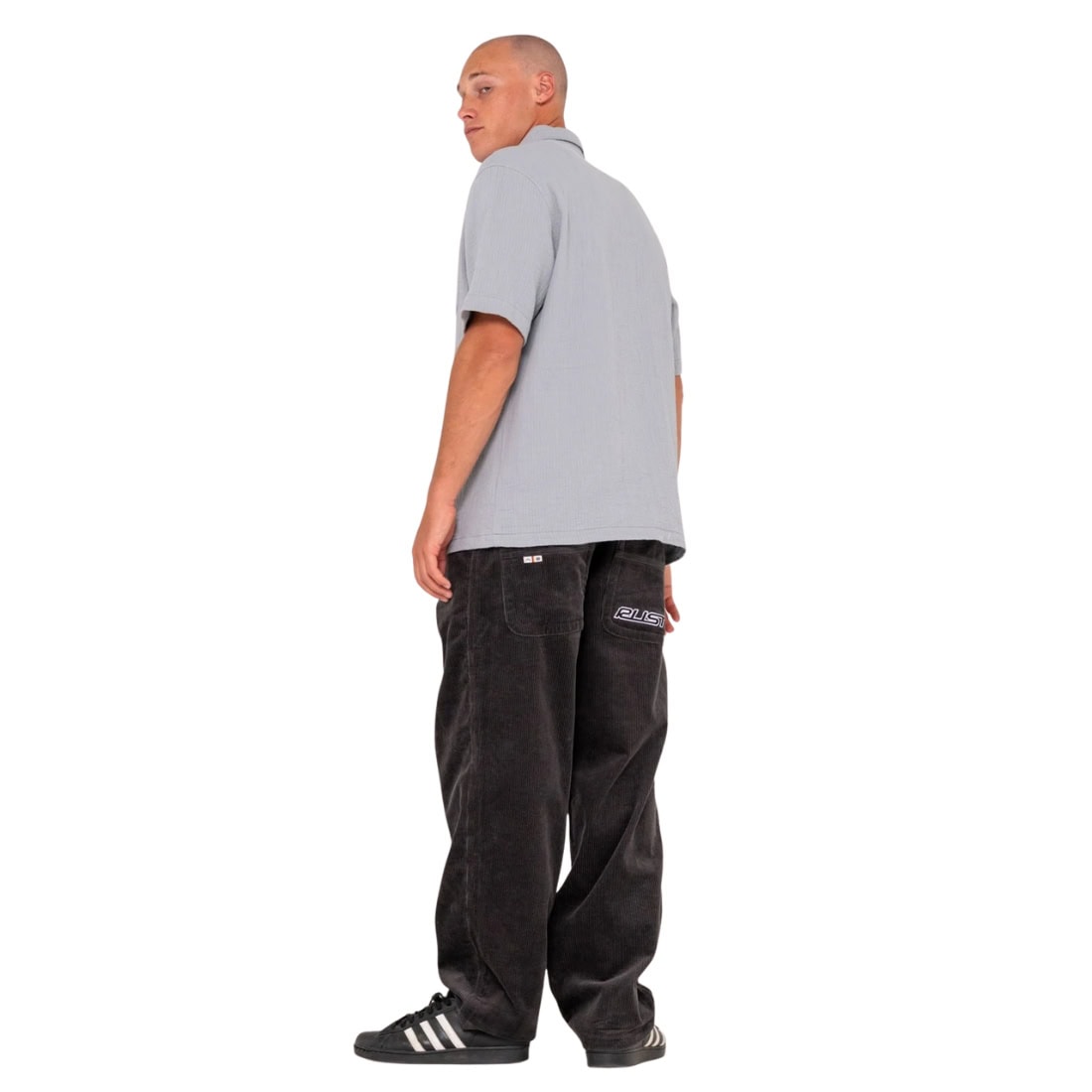 Rusty Flip Daddy Tapeless Cord Pant - Coal - Mens Corduroy Pants/Trousers by Rusty