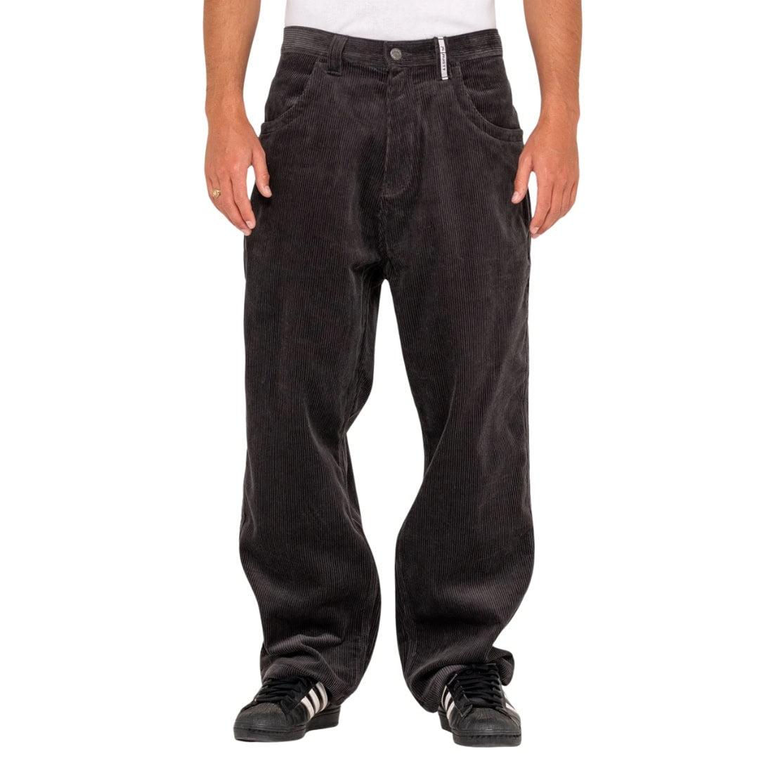Rusty Flip Daddy Tapeless Cord Pant - Coal - Mens Corduroy Pants/Trousers by Rusty