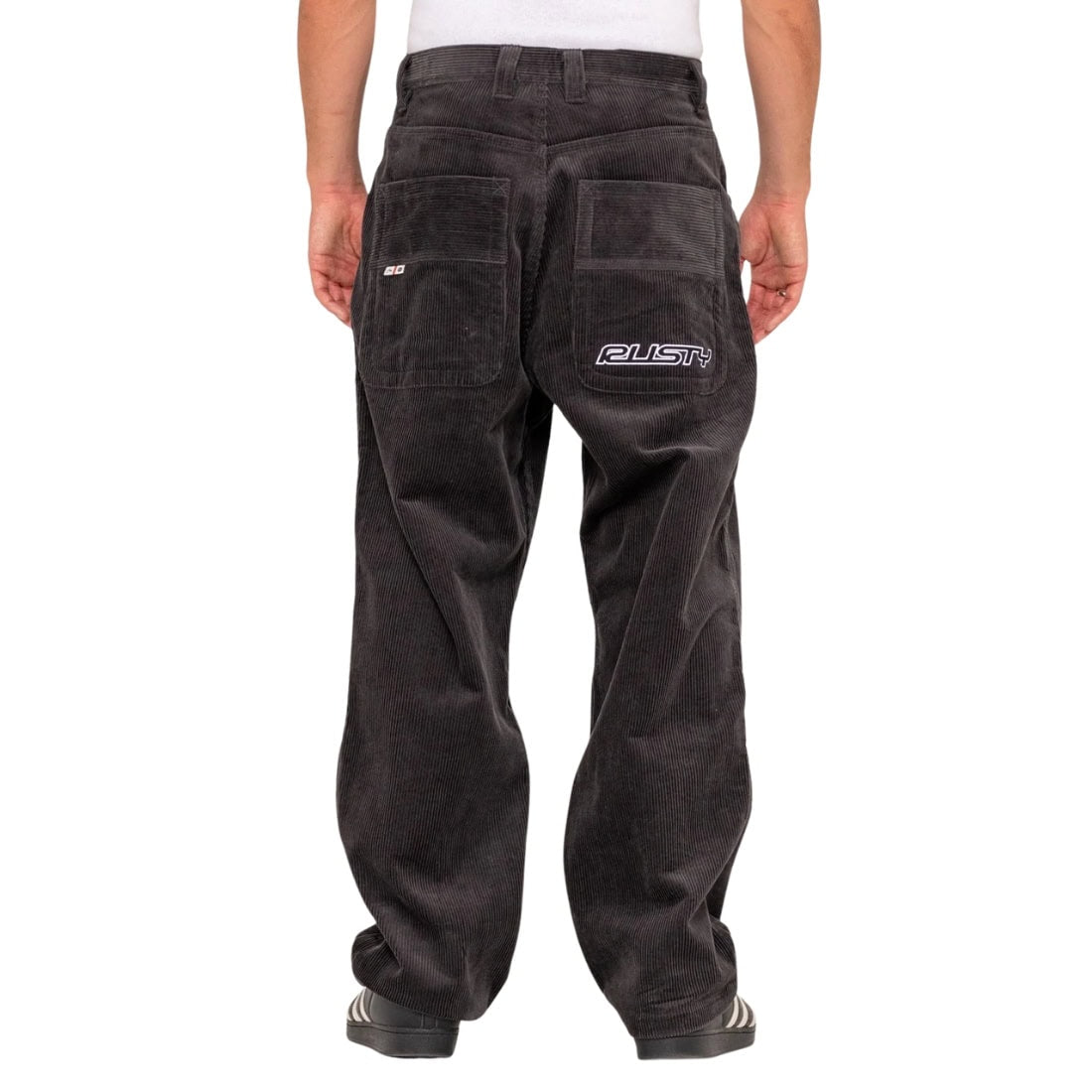 Rusty Flip Daddy Tapeless Cord Pant - Coal - Mens Corduroy Pants/Trousers by Rusty