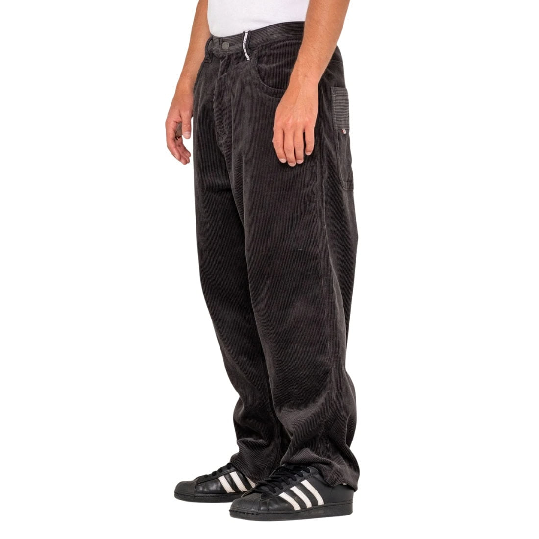 Rusty Flip Daddy Tapeless Cord Pant - Coal - Mens Corduroy Pants/Trousers by Rusty