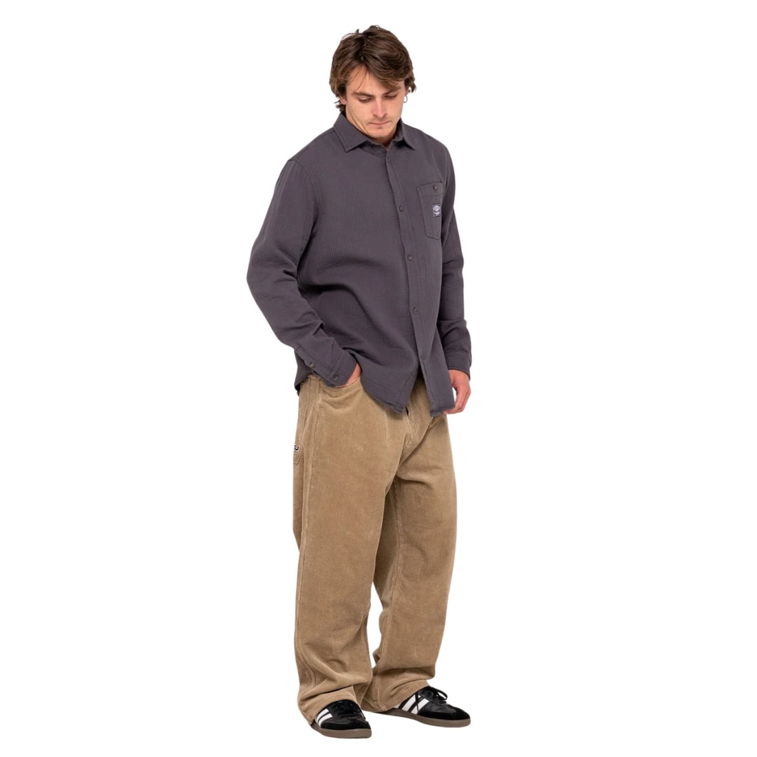 Rusty Flip Daddy Tapeless Cord Pant - Khaki - Mens Corduroy Pants/Trousers by Rusty