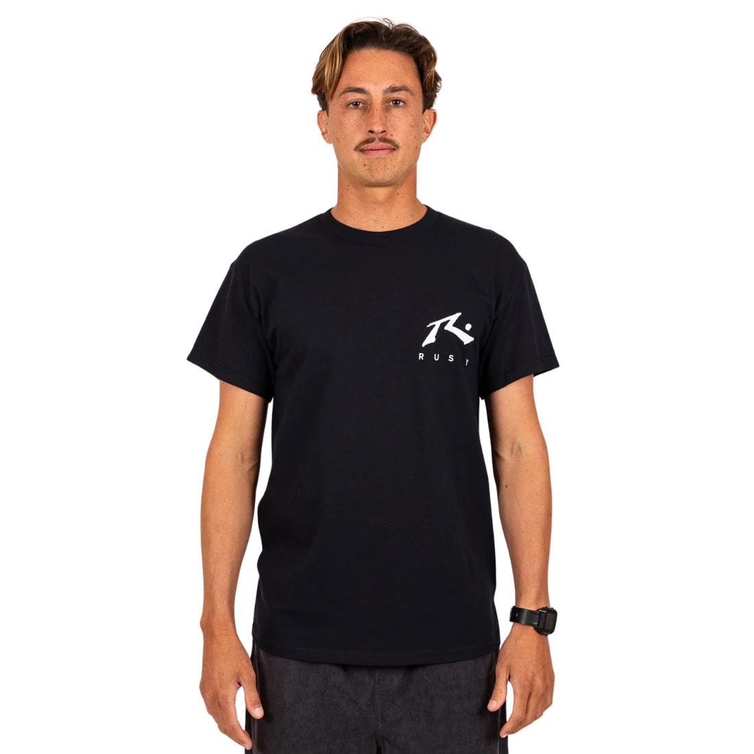 Rusty Happy Wave T-Shirt - Black - Mens Surf Brand T-Shirt by Rusty