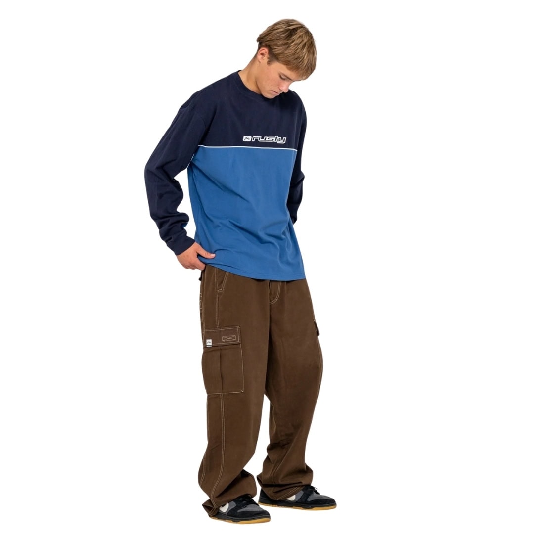 Rusty Infinity Long Sleeve Tee - Atlantic Blue - Mens Graphic T-Shirt by Rusty