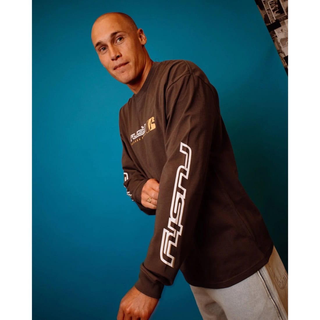 Rusty Jetsetter Longsleeve T-Shirt - Coal - Mens Graphic T-Shirt by Rusty