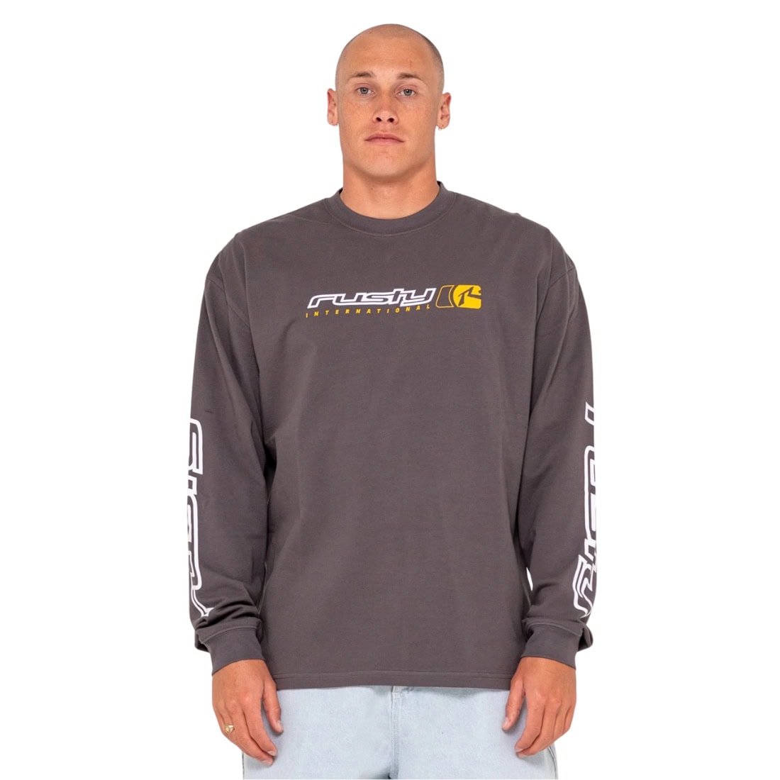 Rusty Jetsetter Longsleeve T-Shirt - Coal - Mens Graphic T-Shirt by Rusty