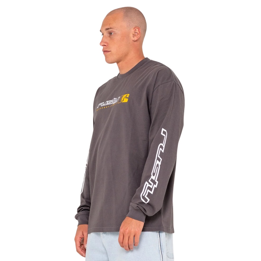 Rusty Jetsetter Longsleeve T-Shirt - Coal - Mens Graphic T-Shirt by Rusty