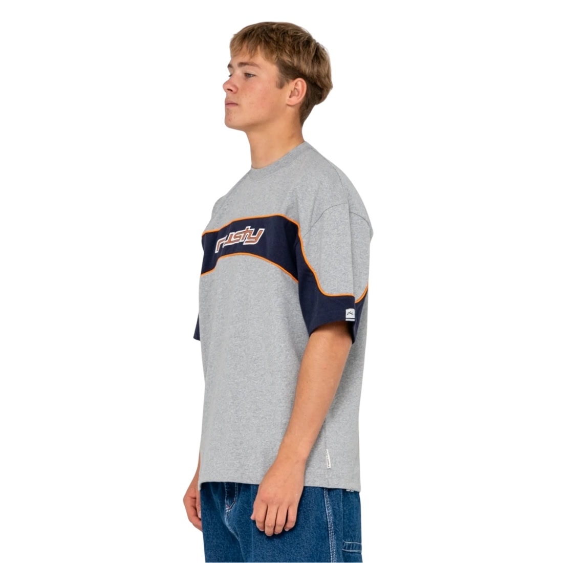 Rusty Kinetic Heavy Tee - Grey Marle - Mens Graphic T-Shirt by Rusty