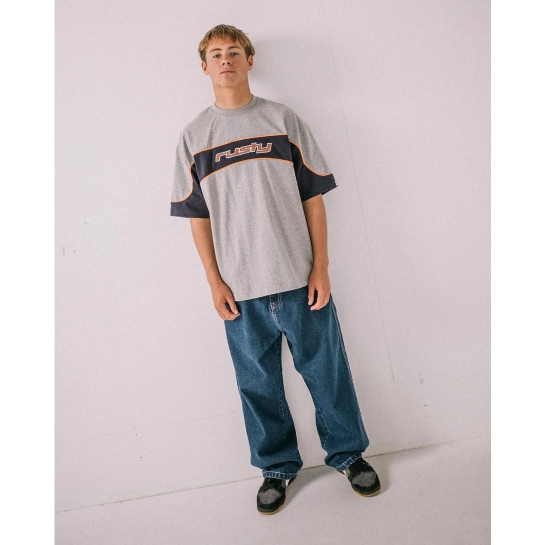 Rusty Kinetic Heavy Tee - Grey Marle - Mens Graphic T-Shirt by Rusty
