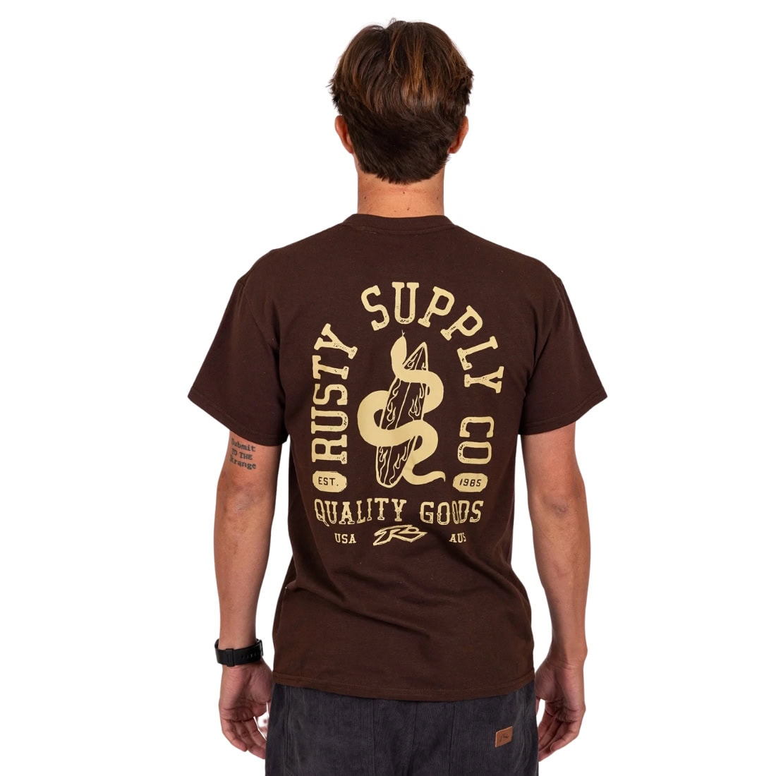 Rusty Nesian T-Shirt - Chocolate - Mens Surf Brand T-Shirt by Rusty