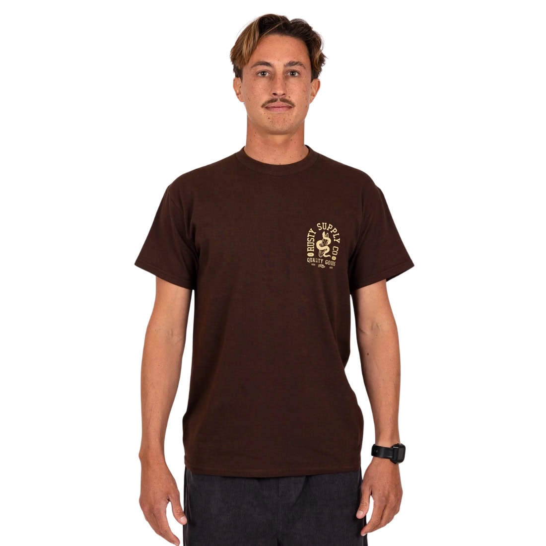 Rusty Nesian T-Shirt - Chocolate - Mens Surf Brand T-Shirt by Rusty