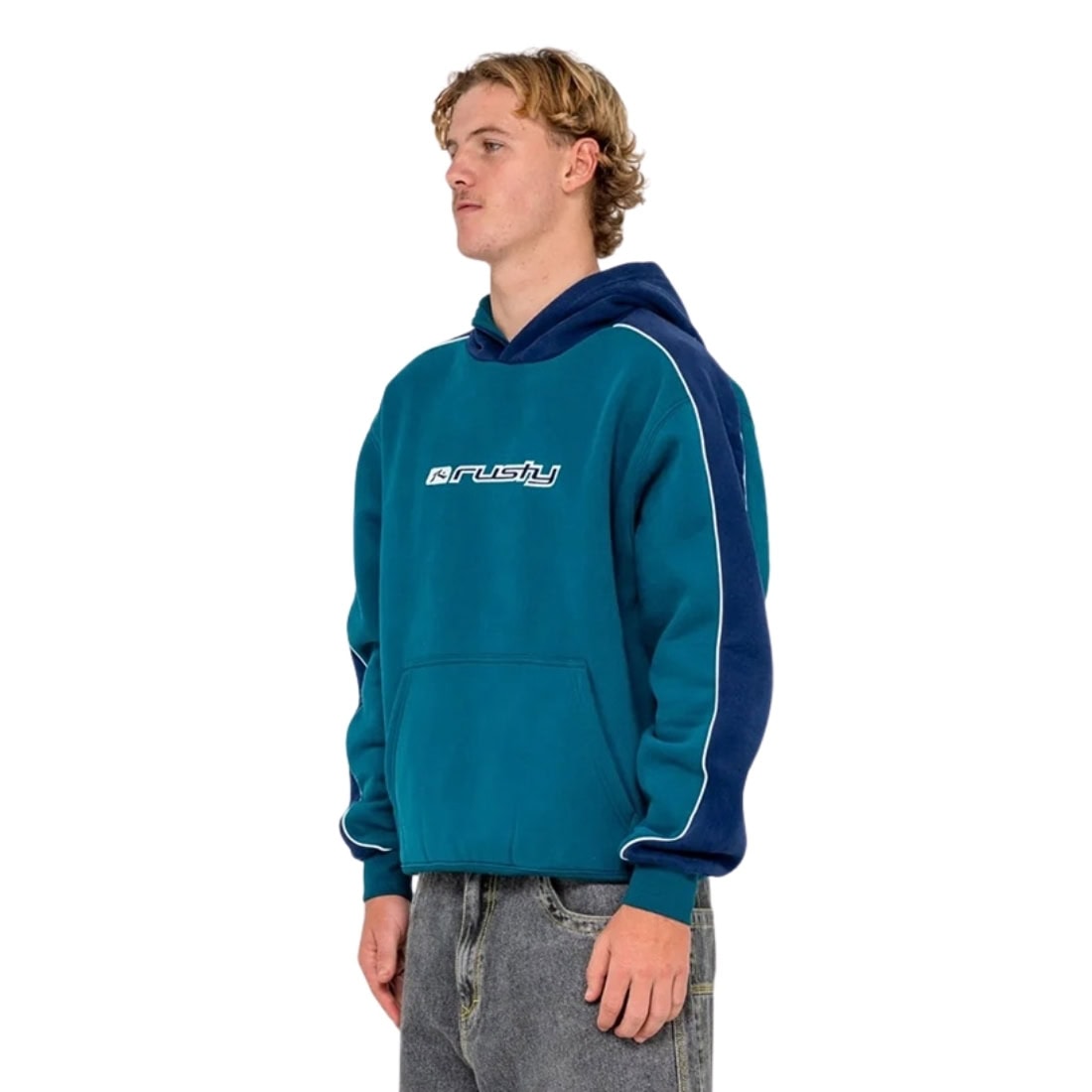 Rusty Panela Anderson 2.0 Hooded Fleece - Deep Teal - Mens Pullover Hoodie by Rusty