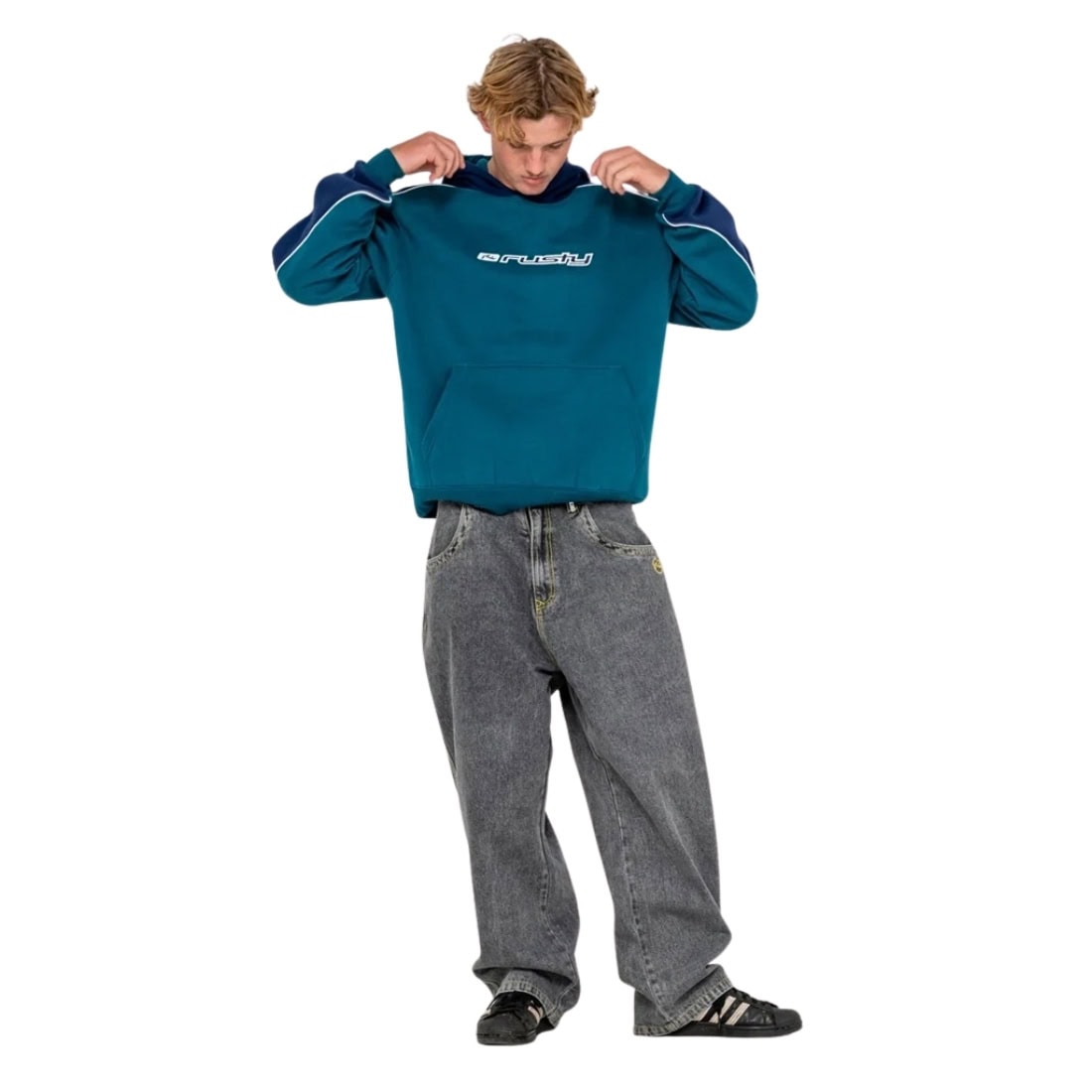 Rusty Panela Anderson 2.0 Hooded Fleece - Deep Teal - Mens Pullover Hoodie by Rusty