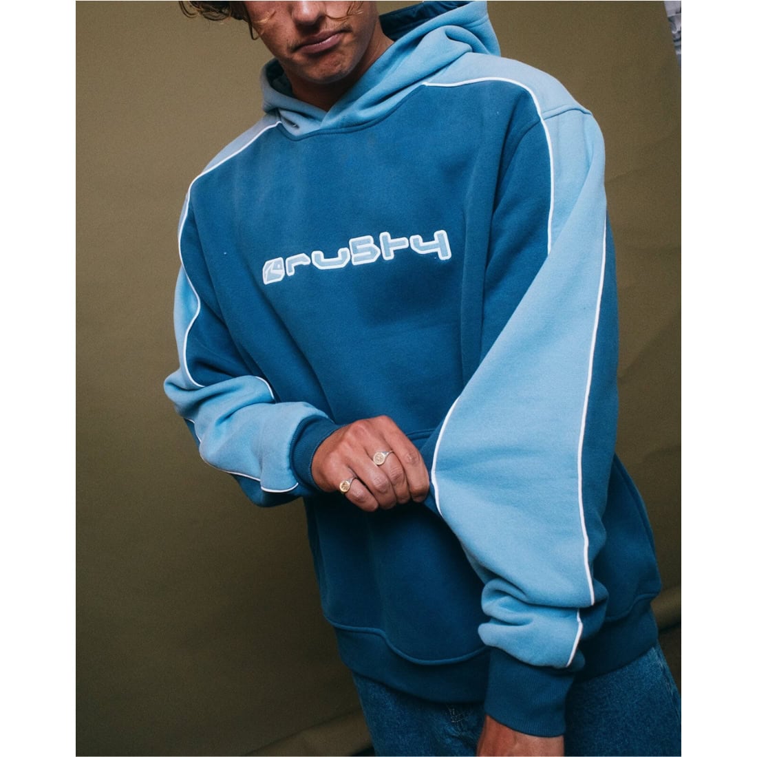 Rusty Panela Anderson Hooded Fleece - Atlantic Blue - Mens Pullover Hoodie by Rusty