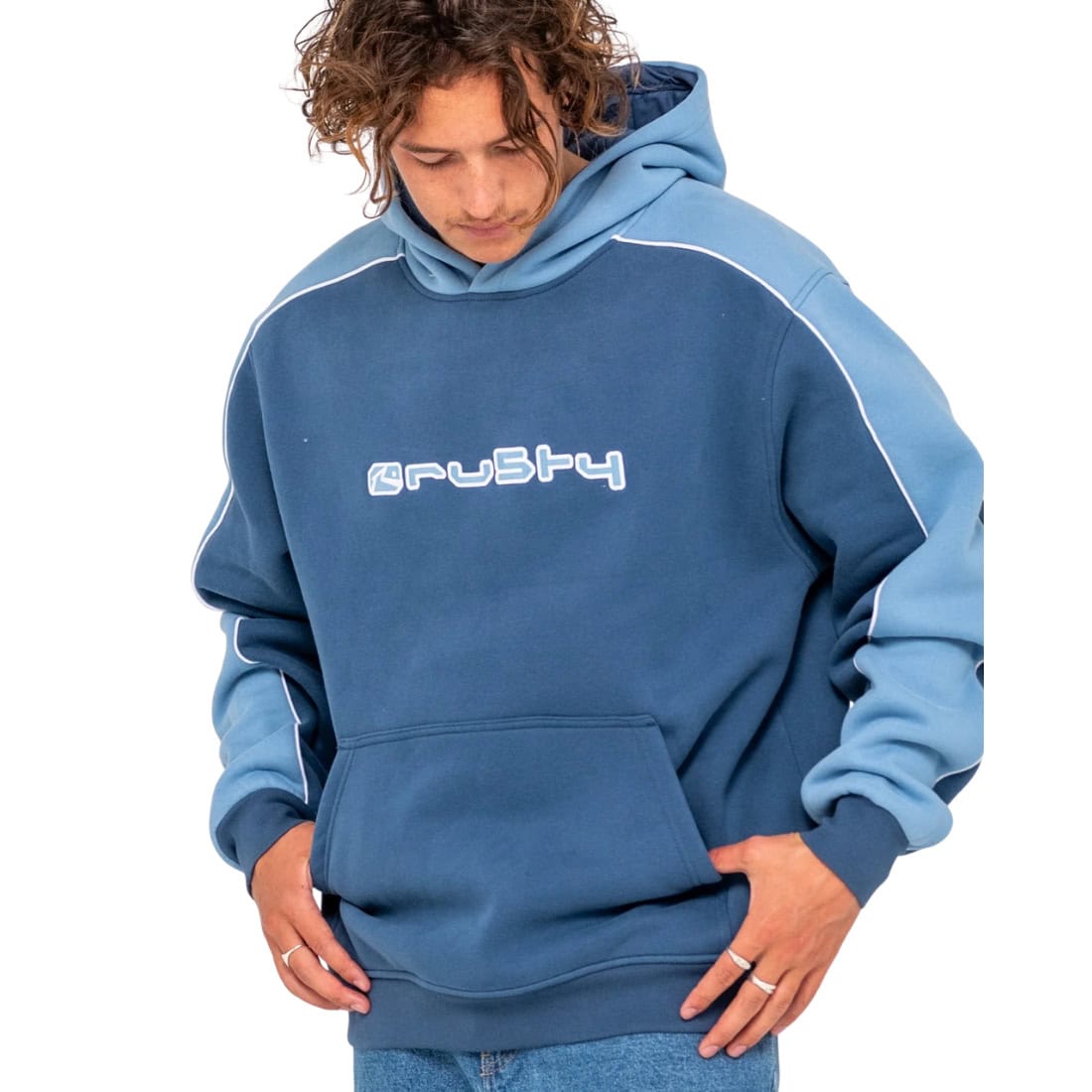 Rusty Panela Anderson Hooded Fleece - Atlantic Blue - Mens Pullover Hoodie by Rusty