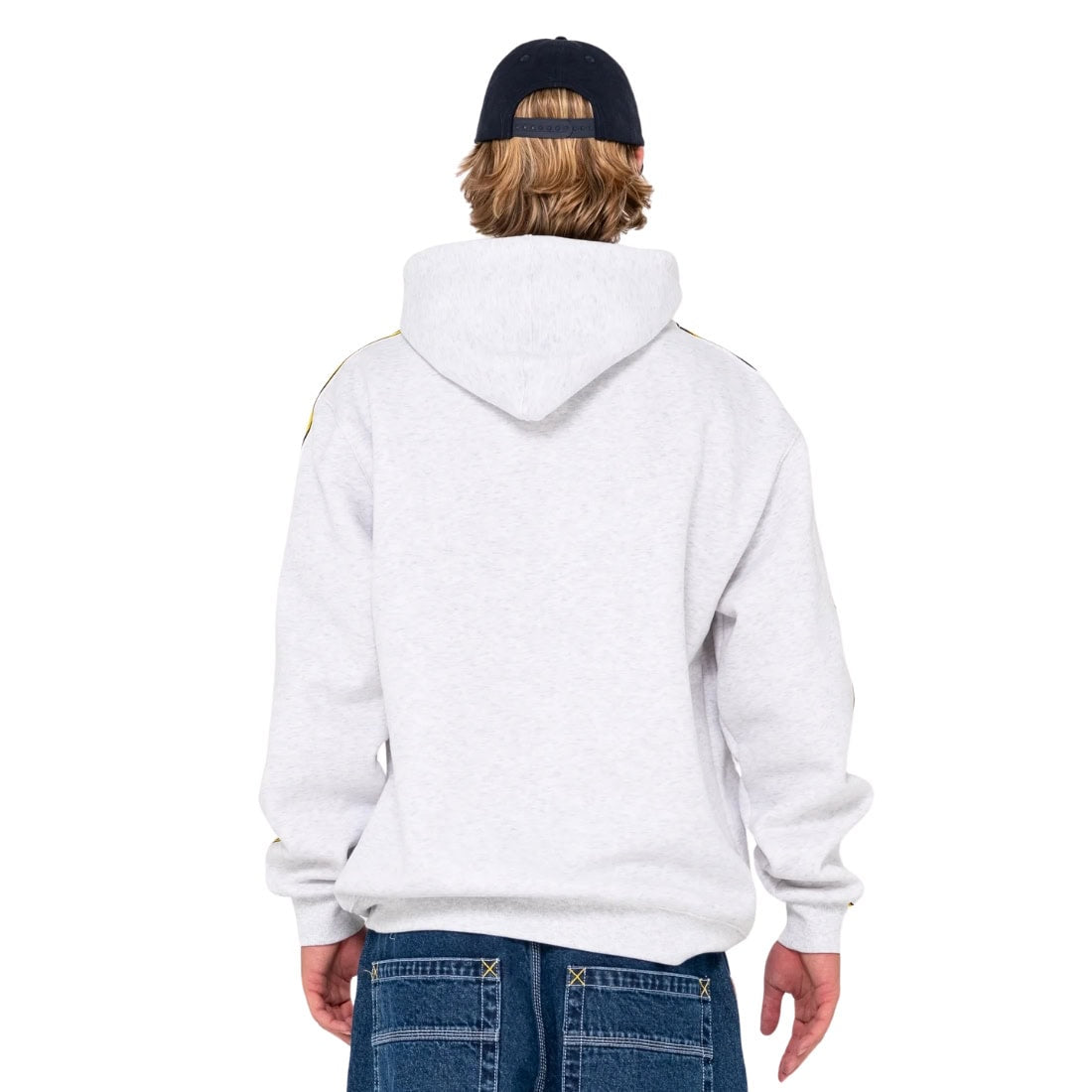 Rusty Roadhouse Taped Hooded Fleece - Ecru Marle - Mens Pullover Hoodie by Rusty