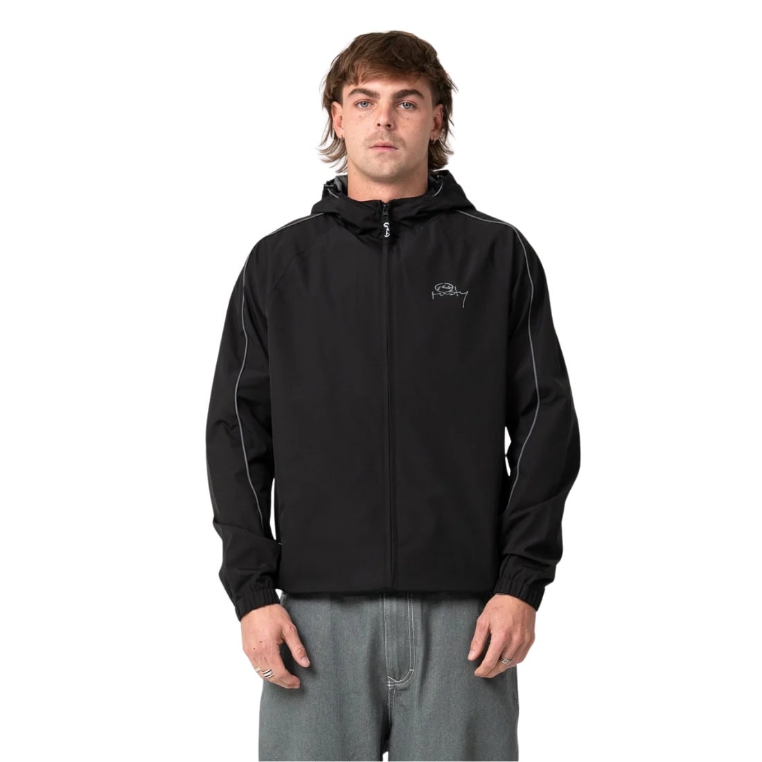 Rusty Scyther Jacket - Black - Mens Windbreaker/Rain Jacket by Rusty