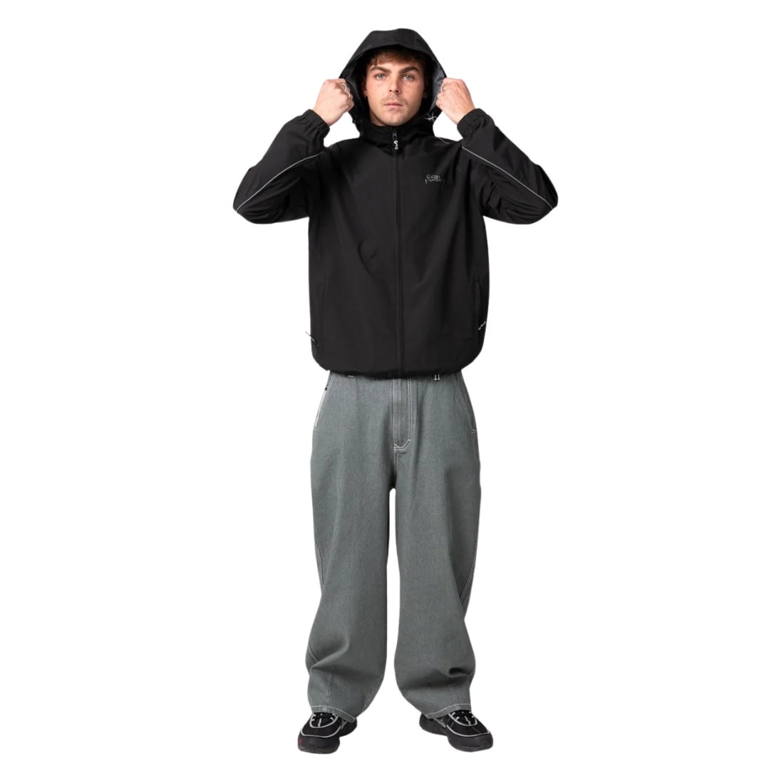 Rusty Scyther Jacket - Black - Mens Windbreaker/Rain Jacket by Rusty