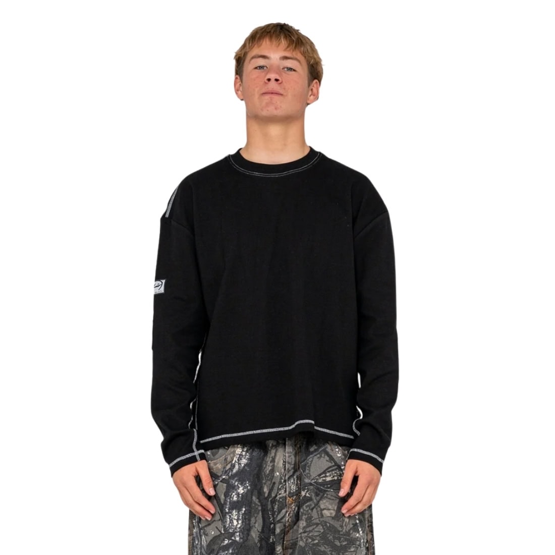 Rusty Slack Jack Long Sleeve Heavy Tee - Black - Mens Graphic T-Shirt by Rusty