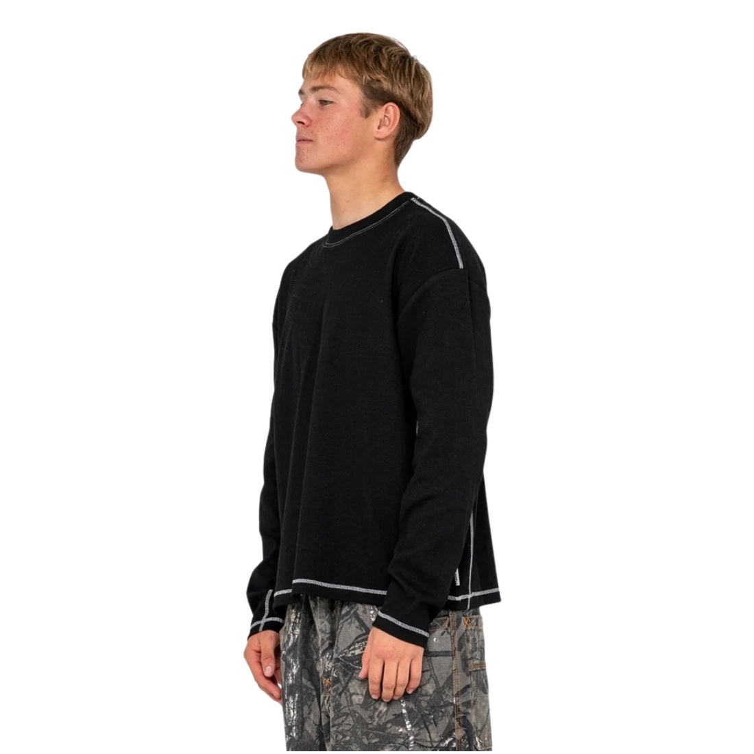 Rusty Slack Jack Long Sleeve Heavy Tee - Black - Mens Graphic T-Shirt by Rusty