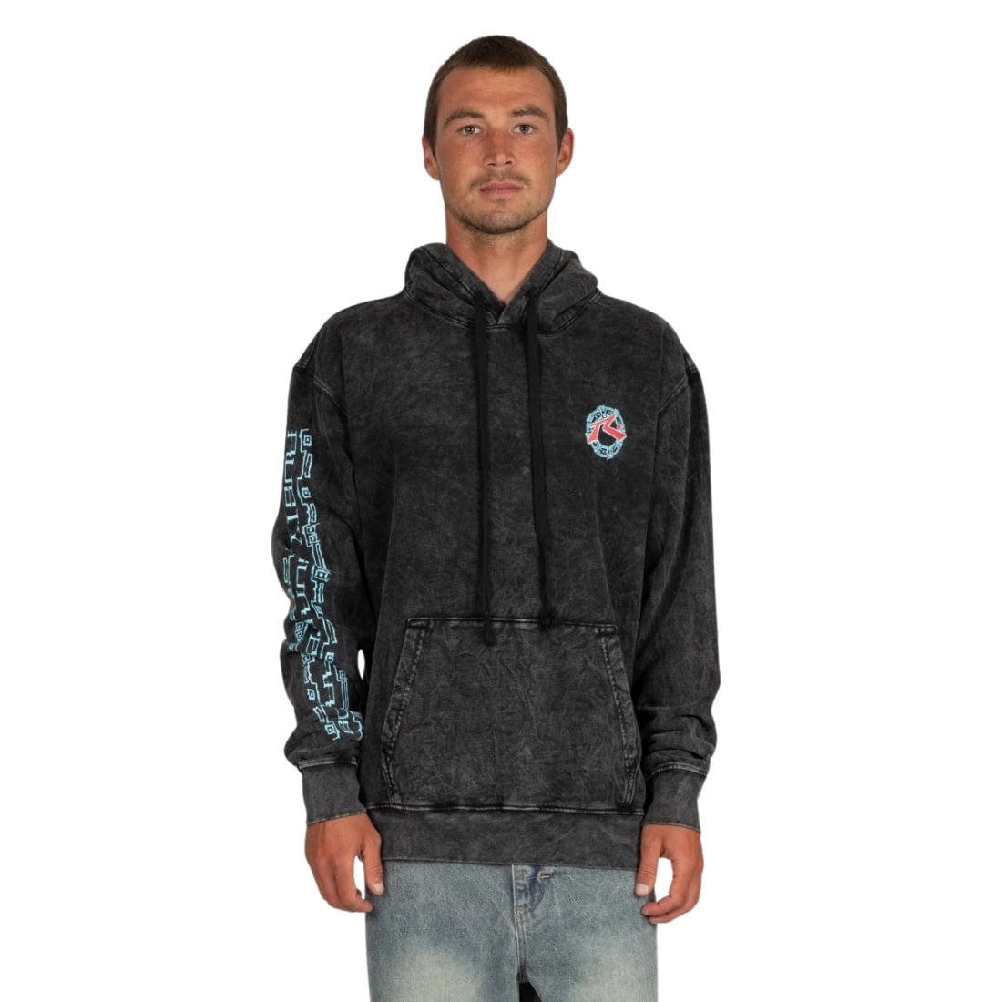 Rusty Stamped Hoodie - Black Acid - Mens Pullover Hoodie by Rusty