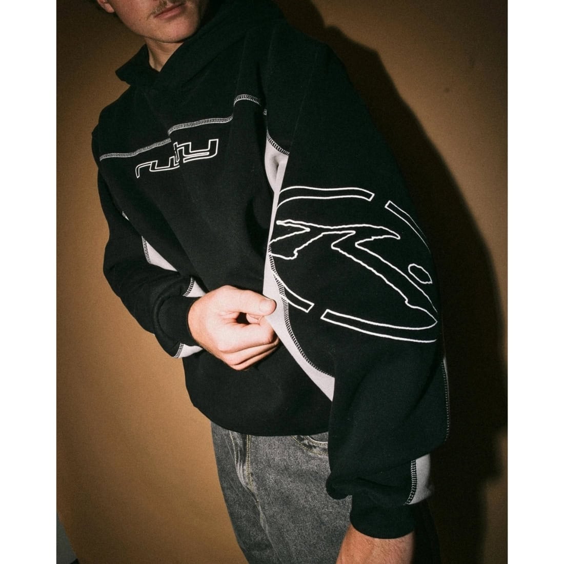 Rusty Titan Hooded Fleece - Black - Mens Pullover Hoodie by Rusty